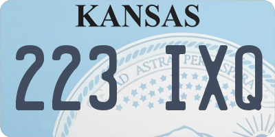 KS license plate 223IXQ