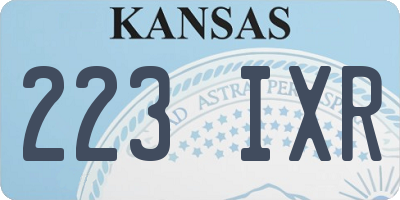 KS license plate 223IXR