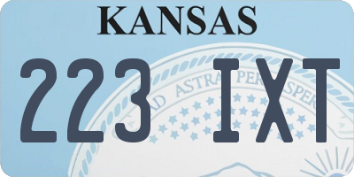KS license plate 223IXT