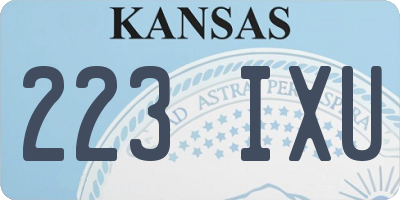 KS license plate 223IXU