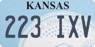 KS license plate 223IXV
