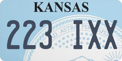 KS license plate 223IXX
