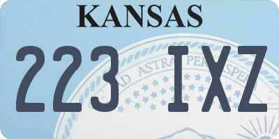 KS license plate 223IXZ