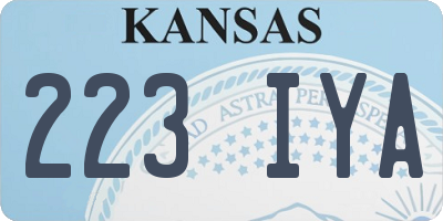 KS license plate 223IYA