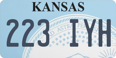KS license plate 223IYH
