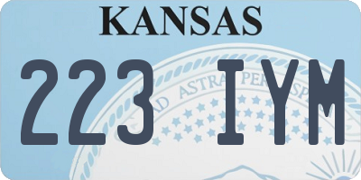 KS license plate 223IYM