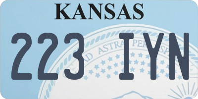 KS license plate 223IYN