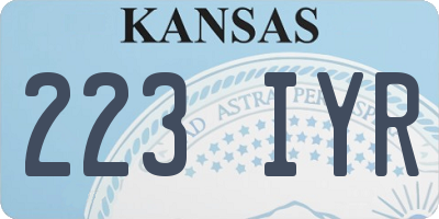 KS license plate 223IYR