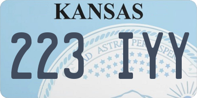 KS license plate 223IYY