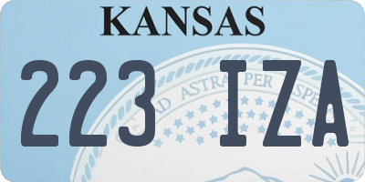KS license plate 223IZA