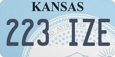 KS license plate 223IZE