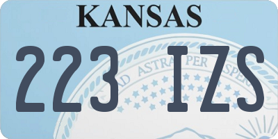 KS license plate 223IZS