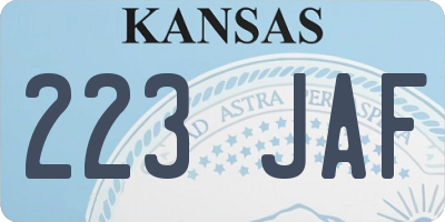 KS license plate 223JAF