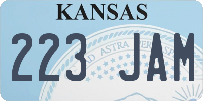 KS license plate 223JAM