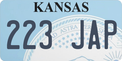 KS license plate 223JAP