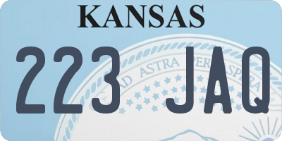 KS license plate 223JAQ