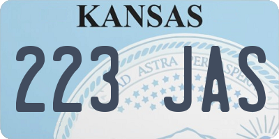 KS license plate 223JAS