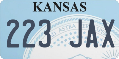 KS license plate 223JAX