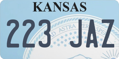 KS license plate 223JAZ