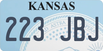 KS license plate 223JBJ