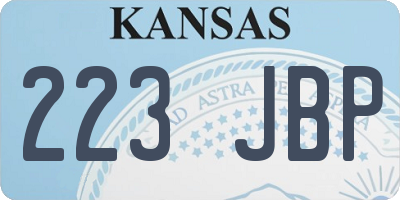 KS license plate 223JBP