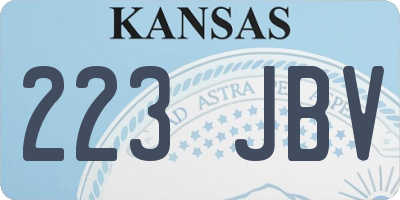 KS license plate 223JBV