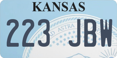 KS license plate 223JBW