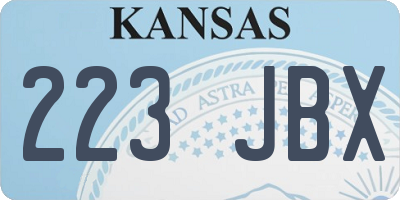 KS license plate 223JBX