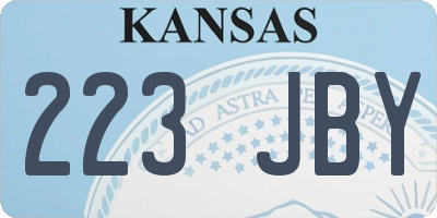 KS license plate 223JBY