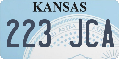 KS license plate 223JCA