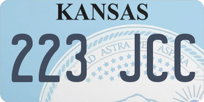 KS license plate 223JCC