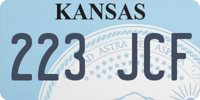 KS license plate 223JCF