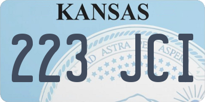 KS license plate 223JCI