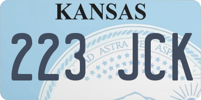 KS license plate 223JCK