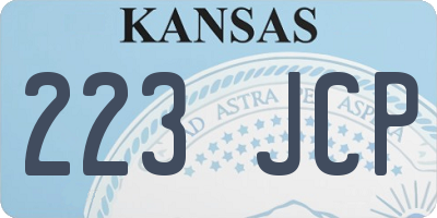 KS license plate 223JCP