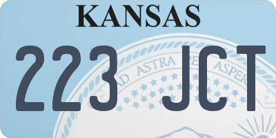 KS license plate 223JCT