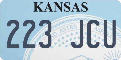 KS license plate 223JCU