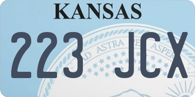 KS license plate 223JCX