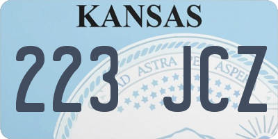KS license plate 223JCZ