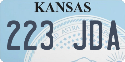 KS license plate 223JDA