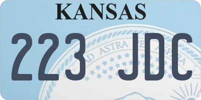 KS license plate 223JDC