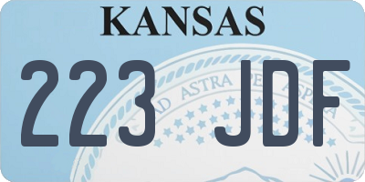 KS license plate 223JDF