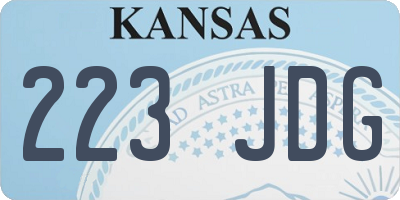 KS license plate 223JDG