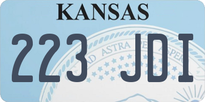 KS license plate 223JDI