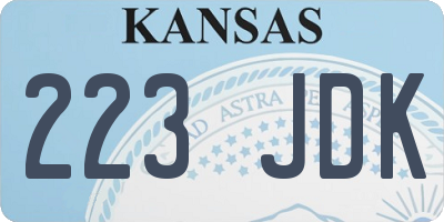 KS license plate 223JDK