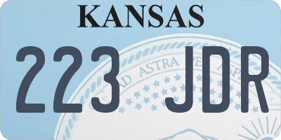 KS license plate 223JDR
