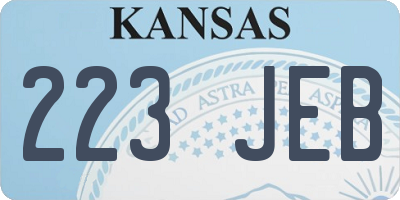 KS license plate 223JEB