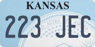 KS license plate 223JEC
