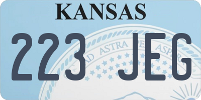 KS license plate 223JEG