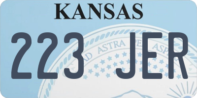 KS license plate 223JER